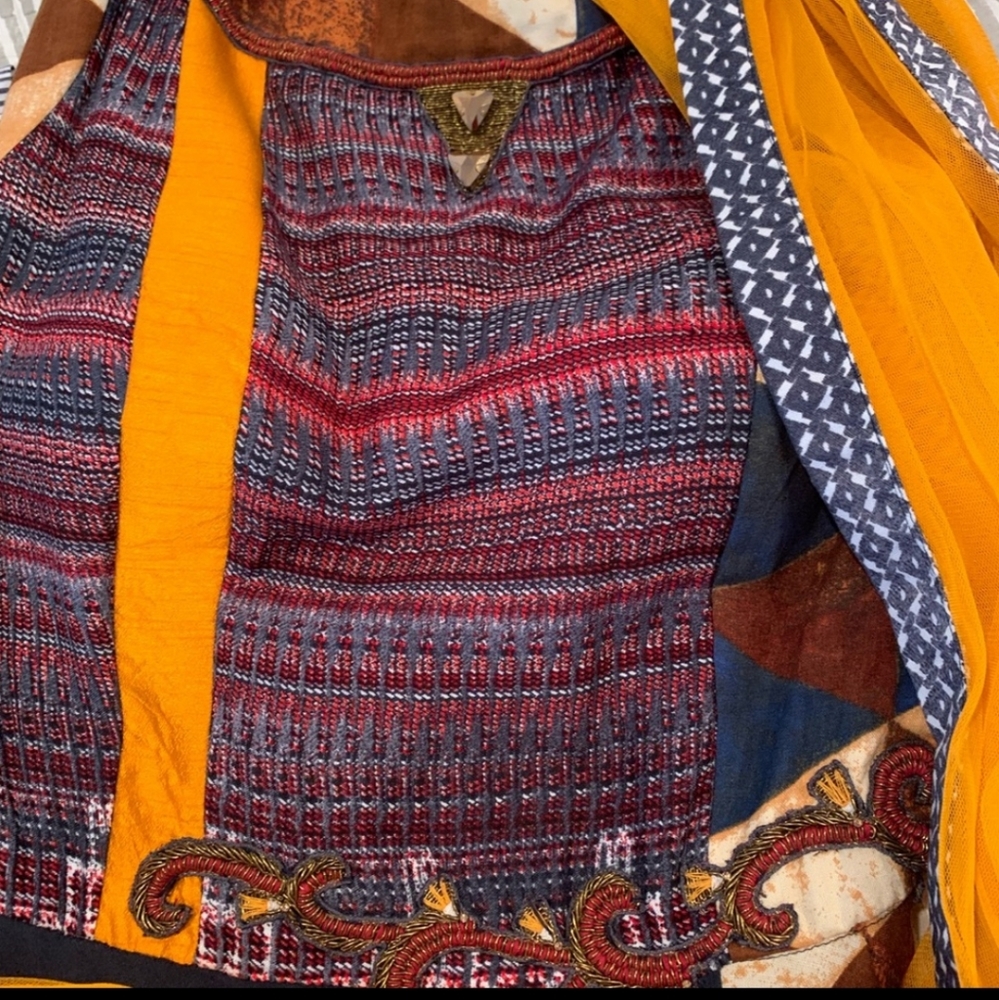 Multicolored Indian Floor-length Dress - Picture 7 of 7